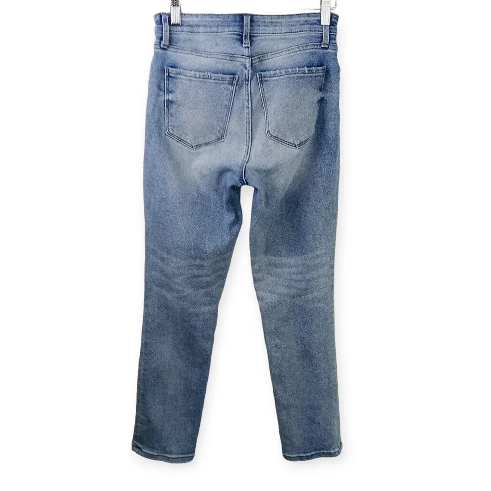 EVEREVE SZ 25 The Ever Straight High Rise Jeans Distressed Knee